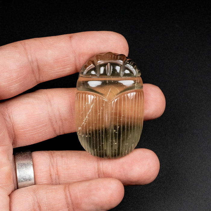 Libyan Desert Glass Scarab Gemstone Carving 29.76 g 49x32mm - InnerVision Crystals