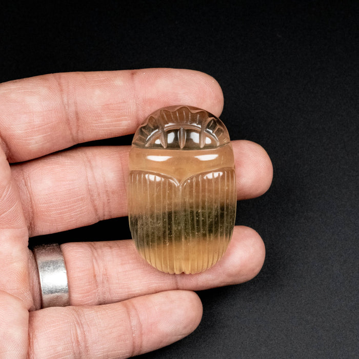 Libyan Desert Glass Scarab Gemstone Carving 29.83 g 49x32mm - InnerVision Crystals
