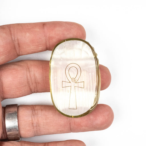 Libyan Desert Glass Scarab Gemstone Carving 31.93 g 50x32mm - InnerVision Crystals