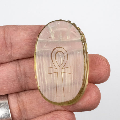 Libyan Desert Glass Scarab Gemstone Scarab 25.31 g 49x32mm - InnerVision Crystals