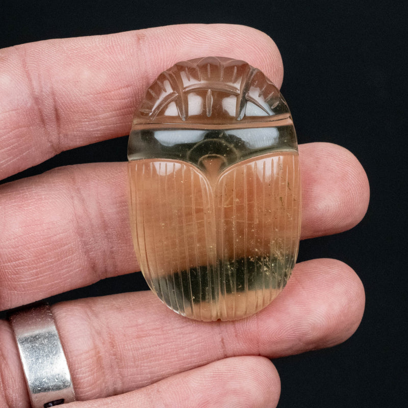 Libyan Desert Glass Scarab Gemstone Scarab 26.84 g 49x32mm - InnerVision Crystals