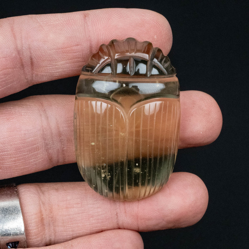 Libyan Desert Glass Scarab Gemstone Scarab 27.26 g 49x32mm - InnerVision Crystals