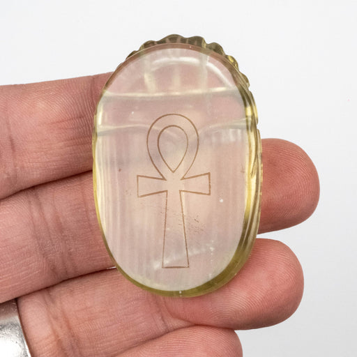 Libyan Desert Glass Scarab Gemstone Scarab 27.26 g 49x32mm - InnerVision Crystals