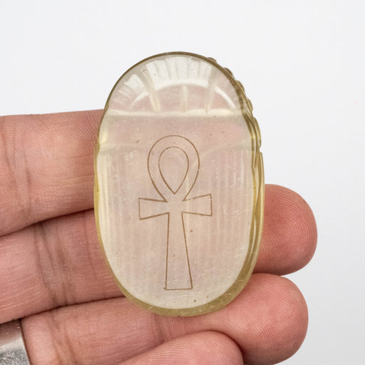Libyan Desert Glass Scarab Gemstone Scarab 27.45 g 49x32mm - InnerVision Crystals