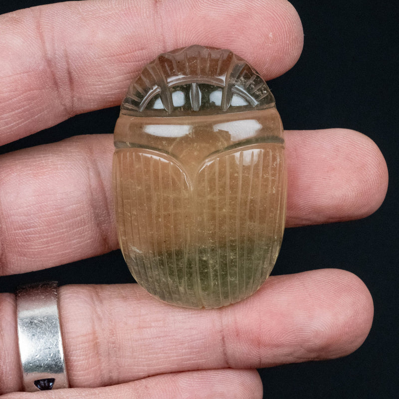 Libyan Desert Glass Scarab Gemstone Scarab 27.45 g 49x32mm - InnerVision Crystals