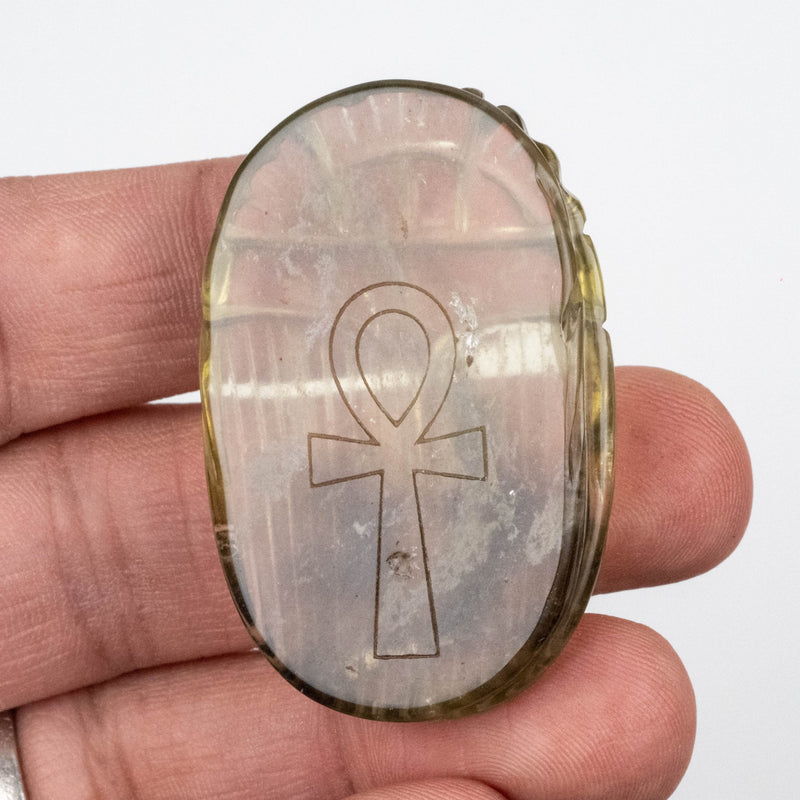 Libyan Desert Glass Scarab Gemstone Scarab 27.52 g 49x32mm - InnerVision Crystals