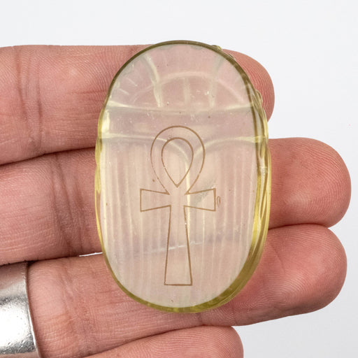 Libyan Desert Glass Scarab Gemstone Scarab 27.90 g 49x32mm - InnerVision Crystals