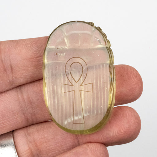 Libyan Desert Glass Scarab Gemstone Scarab 27.97 g 49x32mm - InnerVision Crystals