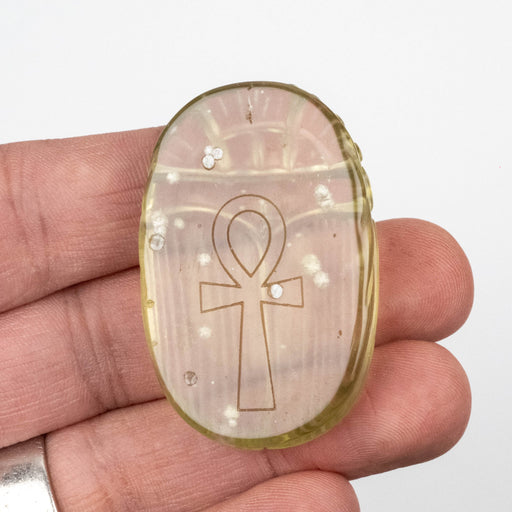 Libyan Desert Glass Scarab Gemstone Scarab 28.02 g 49x32mm - InnerVision Crystals