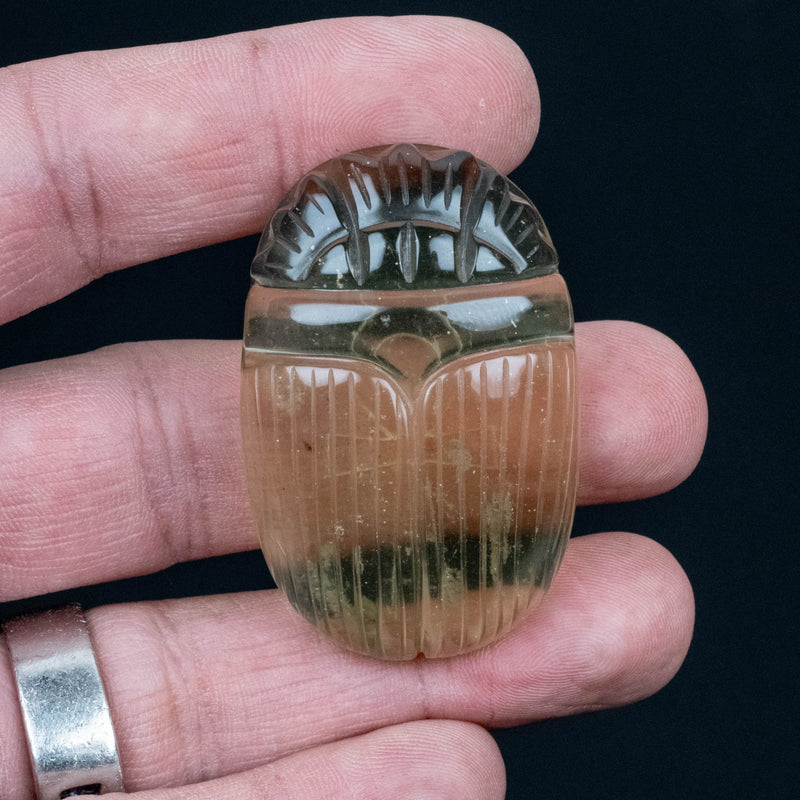 Libyan Desert Glass Scarab Gemstone Scarab 28.12 g 49x32mm - InnerVision Crystals