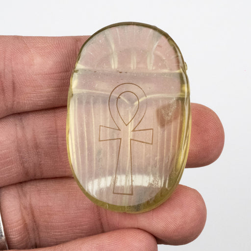 Libyan Desert Glass Scarab Gemstone Scarab 28.12 g 49x32mm - InnerVision Crystals
