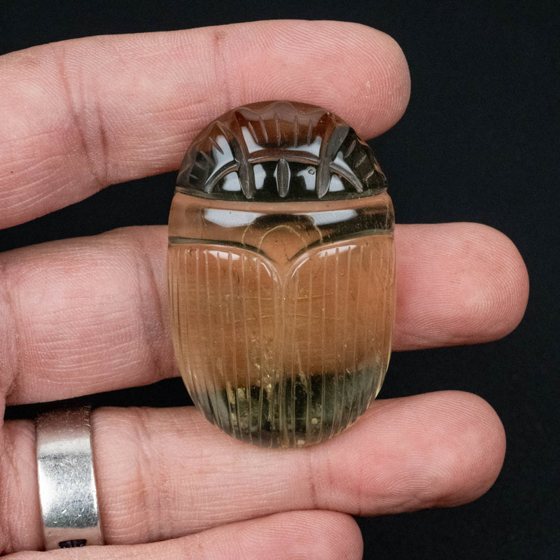 Libyan Desert Glass Scarab Gemstone Scarab 28.30 g 49x32mm - InnerVision Crystals