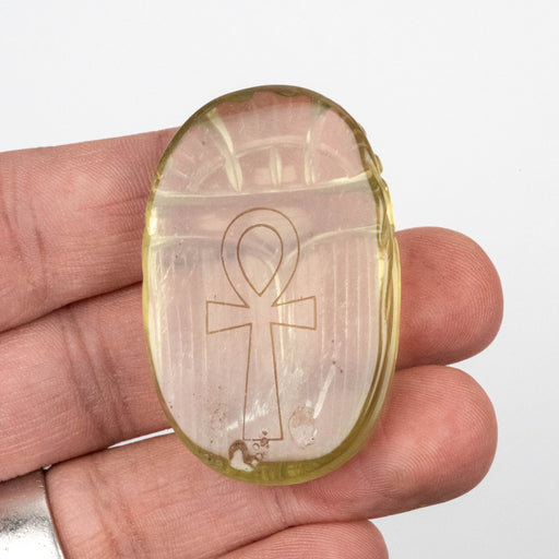 Libyan Desert Glass Scarab Gemstone Scarab 28.30 g 49x32mm - InnerVision Crystals