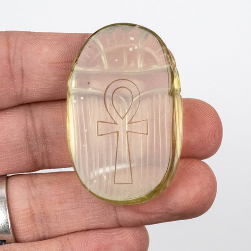 Libyan Desert Glass Scarab Gemstone Scarab 28.38 g 49x32mm - InnerVision Crystals