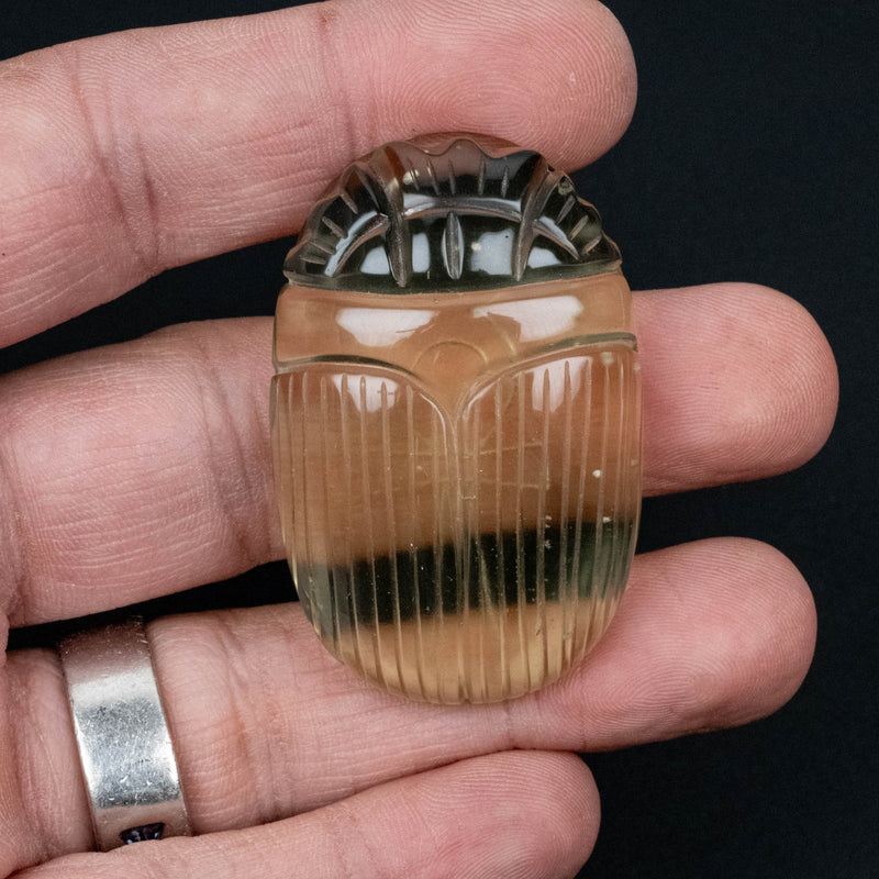 Libyan Desert Glass Scarab Gemstone Scarab 28.38 g 49x32mm - InnerVision Crystals