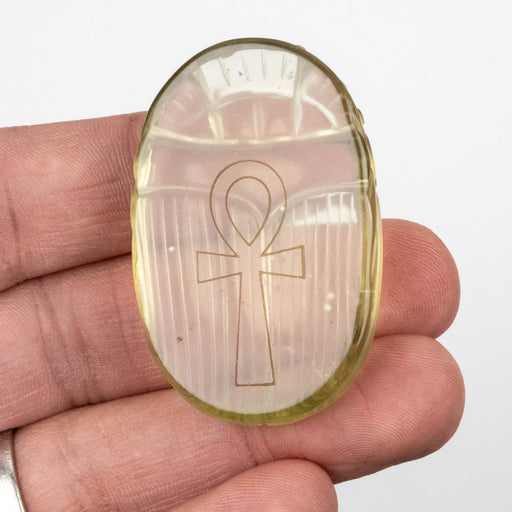 Libyan Desert Glass Scarab Gemstone Scarab 28.40 g 49x32mm - InnerVision Crystals