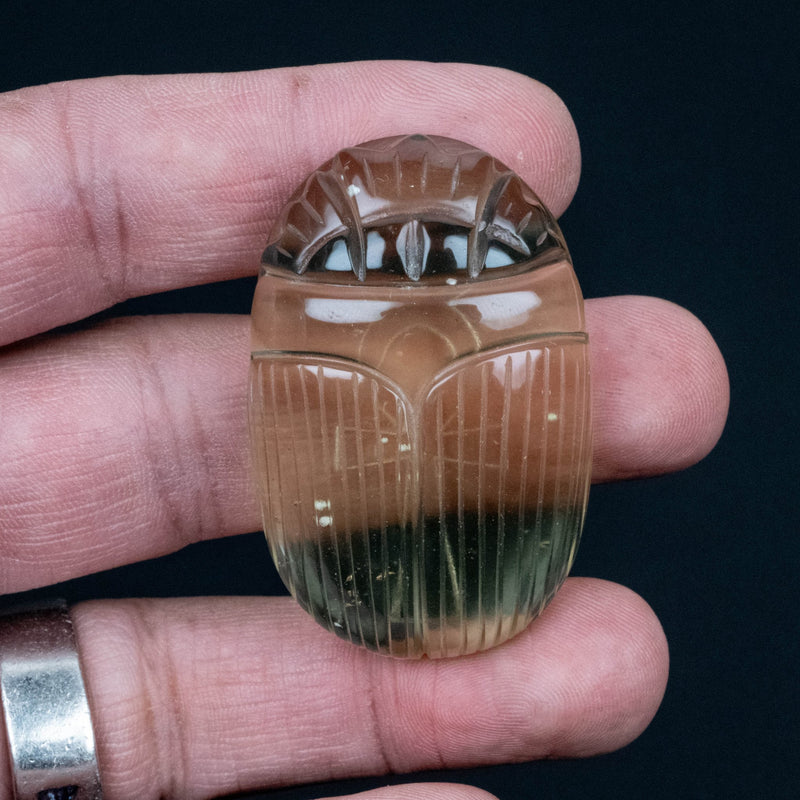 Libyan Desert Glass Scarab Gemstone Scarab 28.40 g 49x32mm - InnerVision Crystals