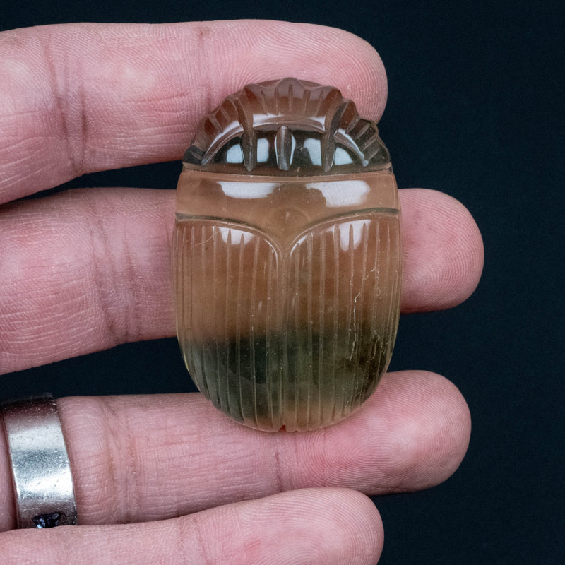 Libyan Desert Glass Scarab Gemstone Scarab 28.43 g 50x32mm - InnerVision Crystals