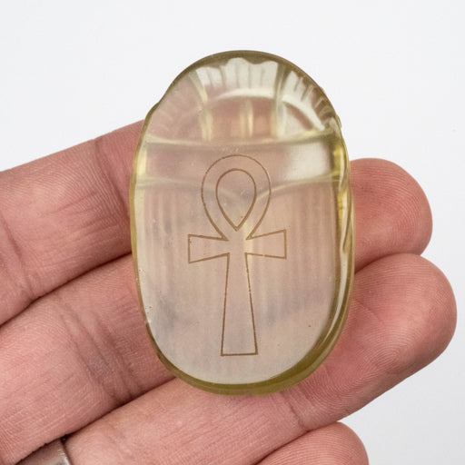 Libyan Desert Glass Scarab Gemstone Scarab 28.43 g 50x32mm - InnerVision Crystals