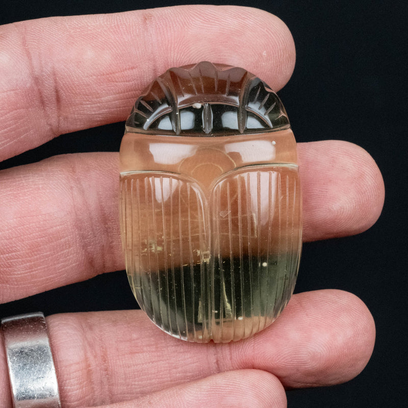 Libyan Desert Glass Scarab Gemstone Scarab 28.44 g 49x32mm - InnerVision Crystals