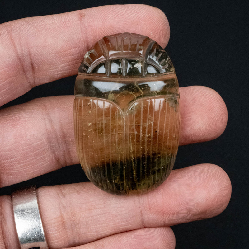 Libyan Desert Glass Scarab Gemstone Scarab 28.55 g 50x32mm - InnerVision Crystals
