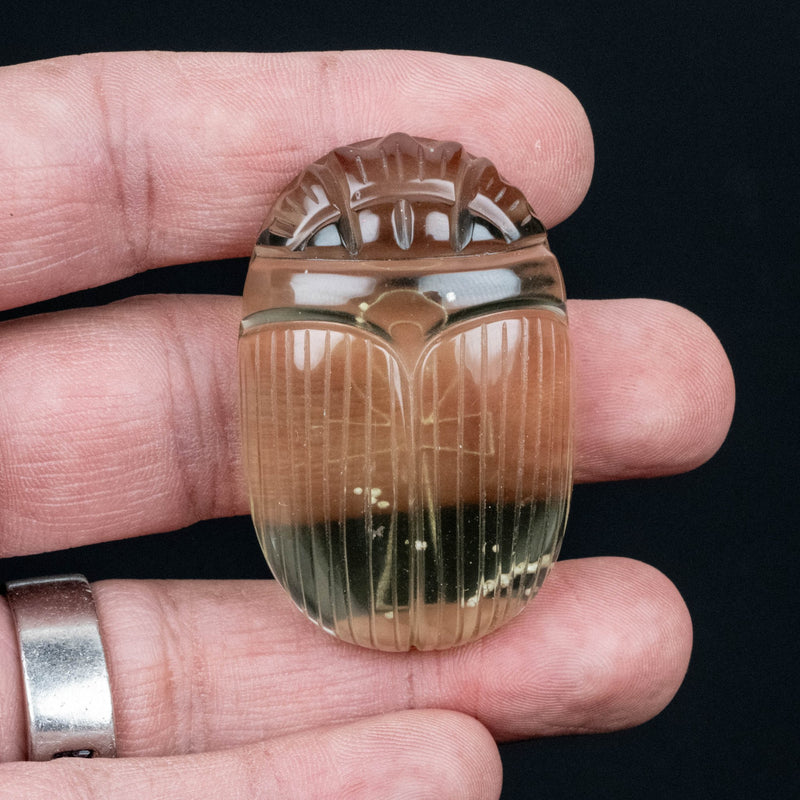 Libyan Desert Glass Scarab Gemstone Scarab 28.60 g 50x32mm - InnerVision Crystals