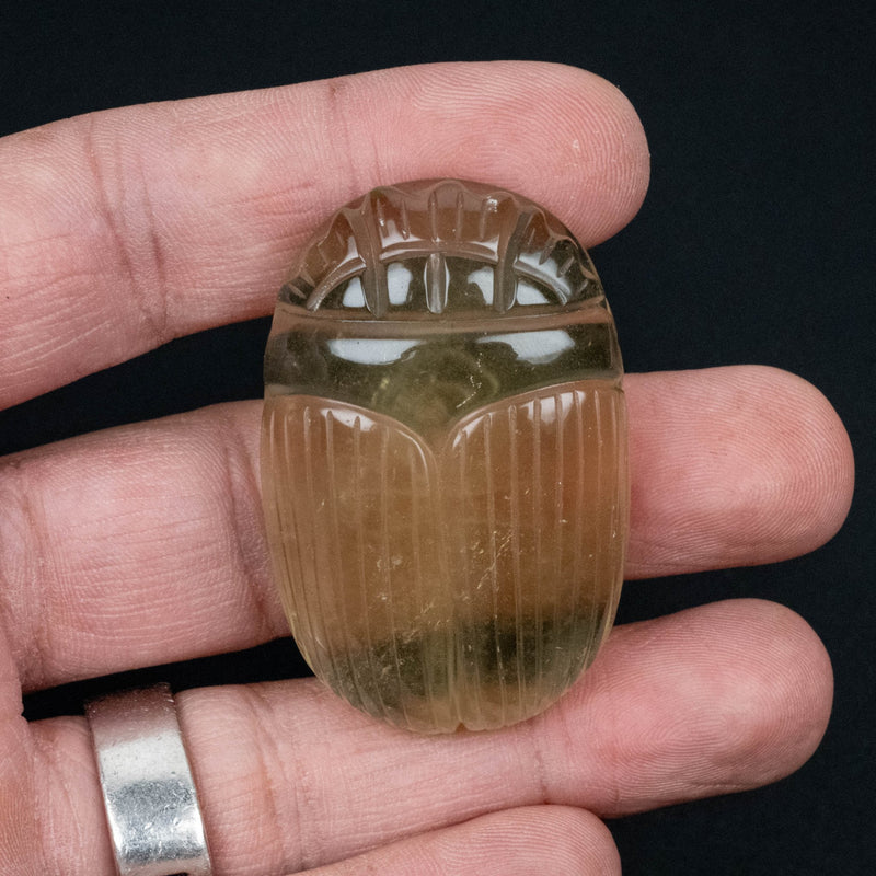 Libyan Desert Glass Scarab Gemstone Scarab 28.73 g 49x32mm - InnerVision Crystals