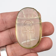 Libyan Desert Glass Scarab Gemstone Scarab 28.86 g 50x32mm - InnerVision Crystals
