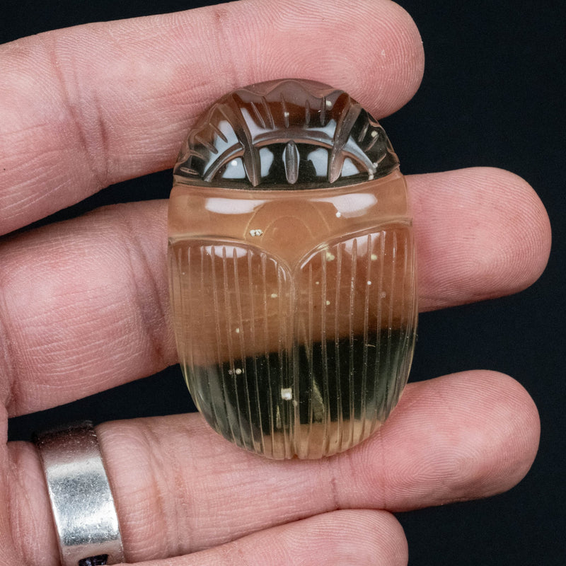 Libyan Desert Glass Scarab Gemstone Scarab 28.86 g 50x32mm - InnerVision Crystals
