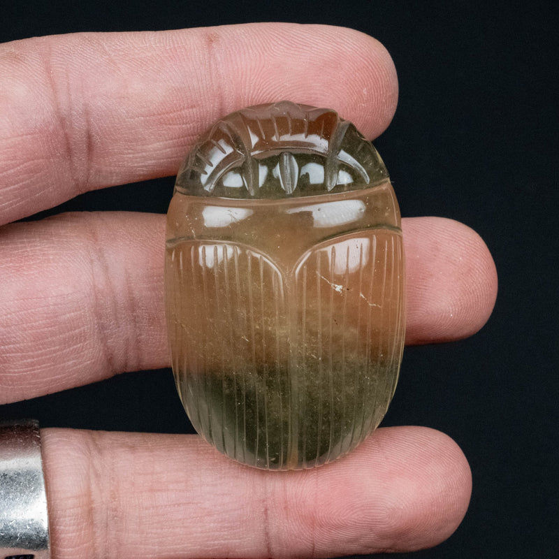 Libyan Desert Glass Scarab Gemstone Scarab 29.21 g 50x32mm - InnerVision Crystals