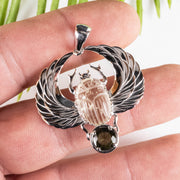 Libyan Desert Glass + Moldavite Scarab Pendant PRE-ORDER - InnerVision Crystals