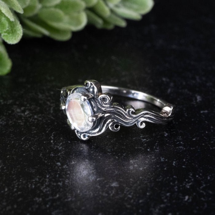 Madagascar Moonstone Ring 7x5mm Size 7 - InnerVision Crystals