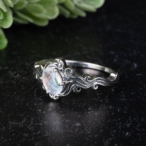 Madagascar Moonstone Ring 7x5mm Size 9 - InnerVision Crystals