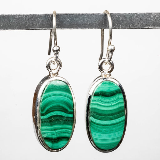 Malachite Earrings 18x9mm .925 Silver - InnerVision Crystals