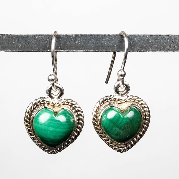 Malachite Earrings 9mm .925 Silver - InnerVision Crystals