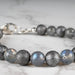 Meteorite + Labradorite Bead Bracelet 8" .925 Silver - InnerVision Crystals