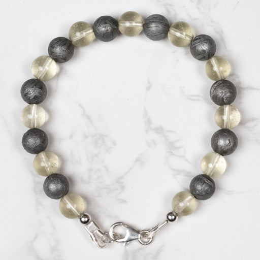 Meteorite + Libyan Desert Glass Bead Bracelet 7" - InnerVision Crystals
