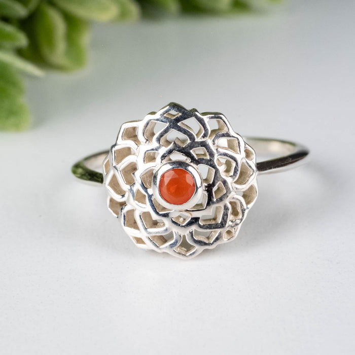 Mexican Fire Opal Ring 2mm size 9 - InnerVision Crystals