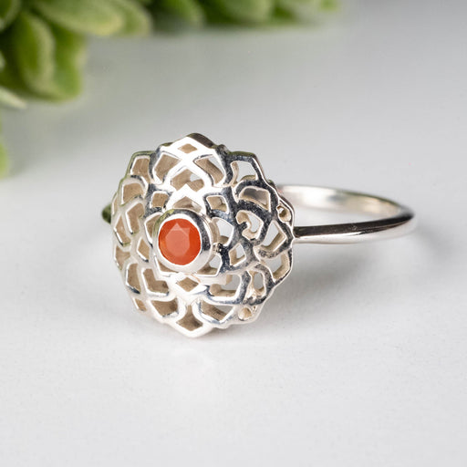 Mexican Fire Opal Ring 2mm size 9 - InnerVision Crystals