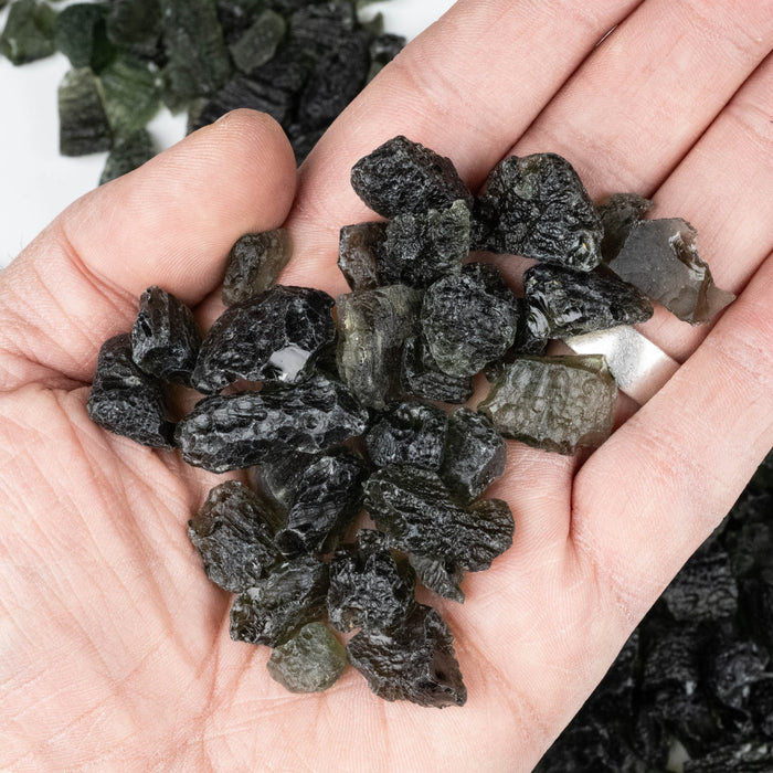 Moldavite 50 Gram Wholeslae Lot | ROUGH / C Grade 0 - 3 grams - InnerVision Crystals