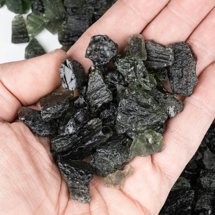 Moldavite 50 Gram Wholeslae Lot | ROUGH / C Grade 0 - 3 grams - InnerVision Crystals