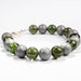 Moldavite + Aletai Meteorite Bead Bracelet 8.25" .925 Silver - InnerVision Crystals