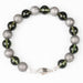 Moldavite + Aletai Meteorite Bead Bracelet 8.25" .925 Silver - InnerVision Crystals