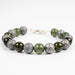 Moldavite + Aletai Meteorite Bead Bracelet 8.25" .925 Silver - InnerVision Crystals