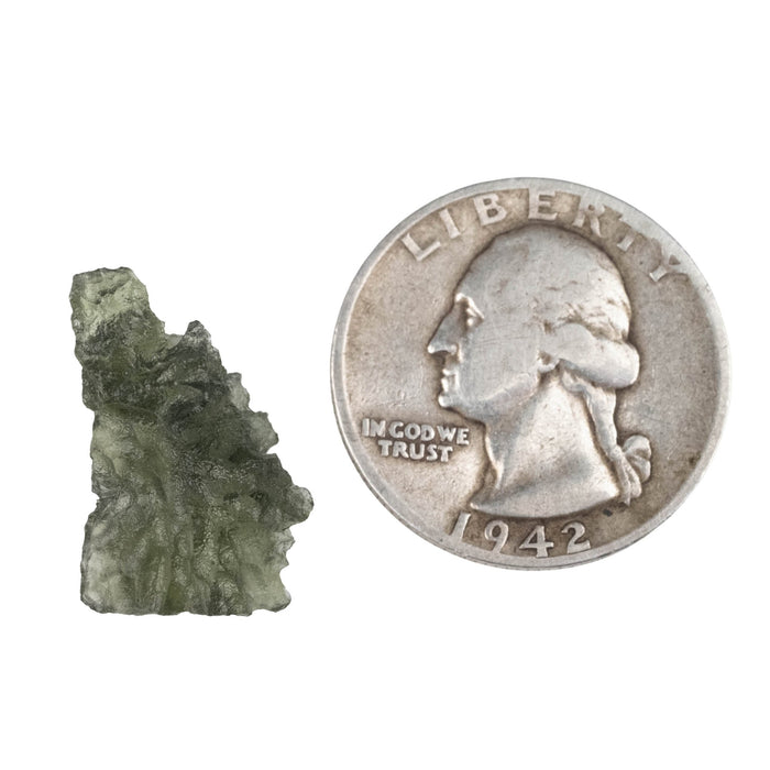 Moldavite Besednice Jezkovna B Grade 1.62 g 21x13x9mm - InnerVision Crystals