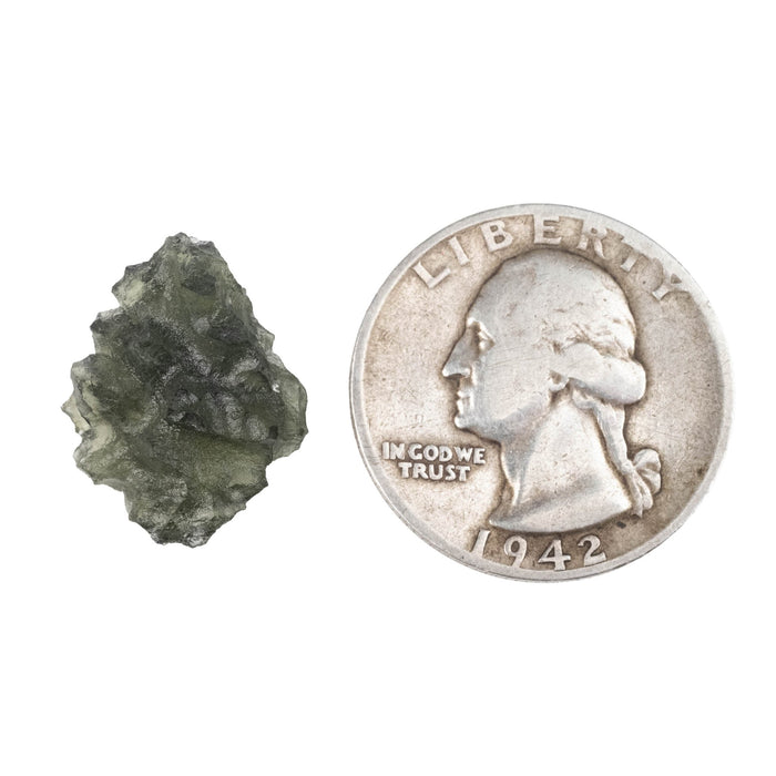 Moldavite Besednice Jezkovna B Grade 1.77 g 19x14x8mm - InnerVision Crystals