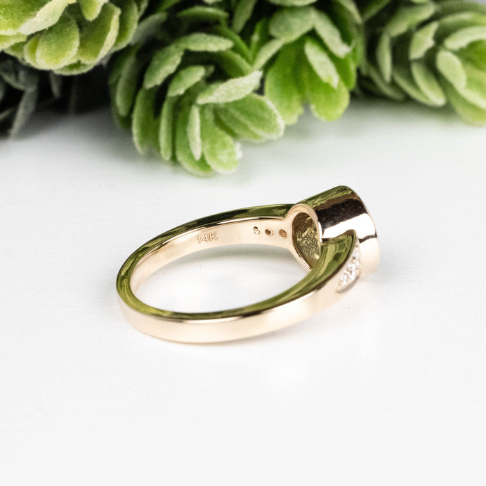 Moldavite + Diamond Women's Ring 20th Anniversary Limited Edition 14K Gold - InnerVision Crystals