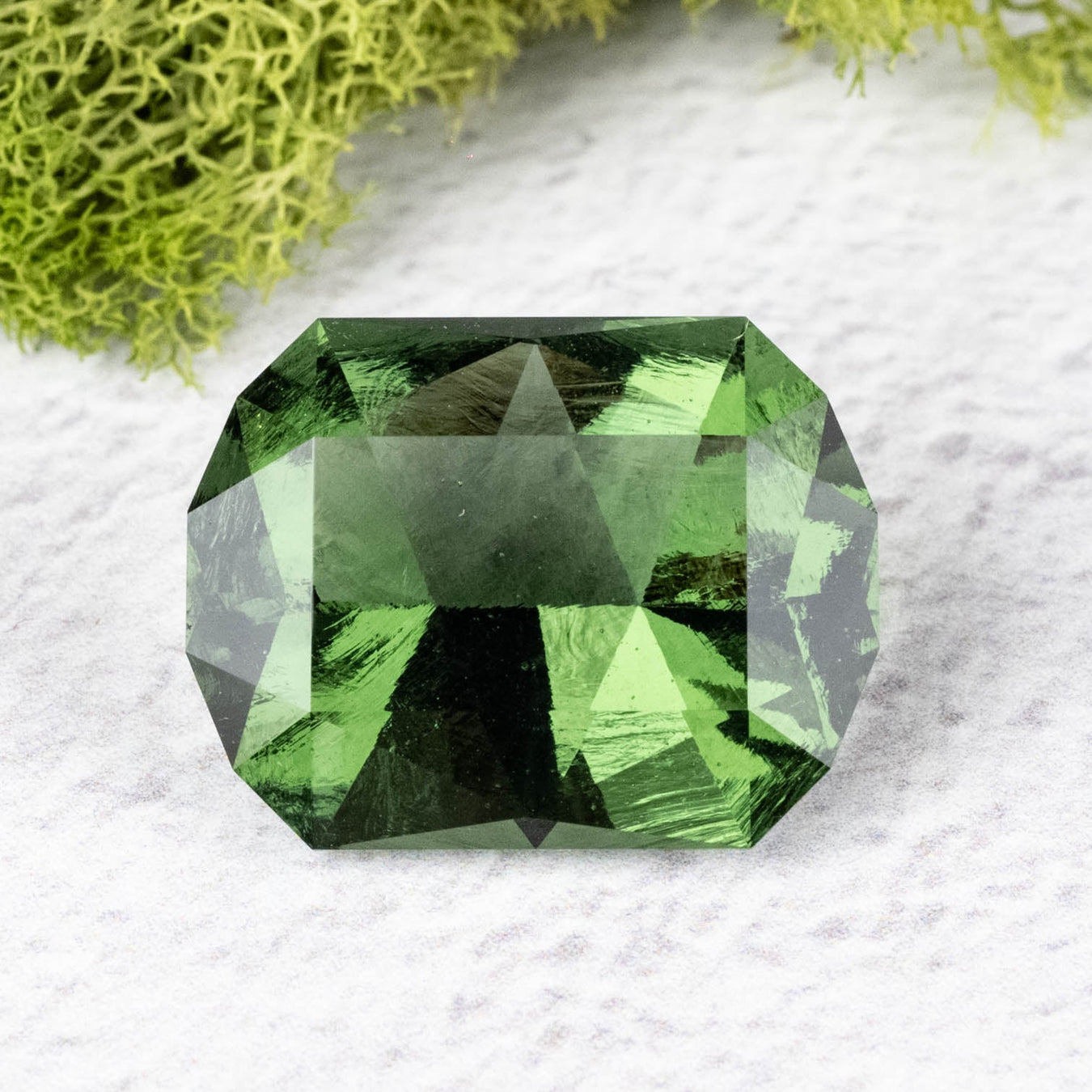 Moldavite Gemstone - Custom Cut 24.50 ct 22x17x11mm - InnerVision Crystals