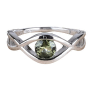 Moldavite Gemstone Eye Ring .925 Silver - InnerVision Crystals