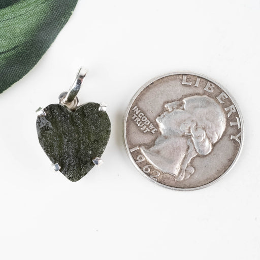 Moldavite Heart Pendant 3.73 g 24x14mm - InnerVision Crystals